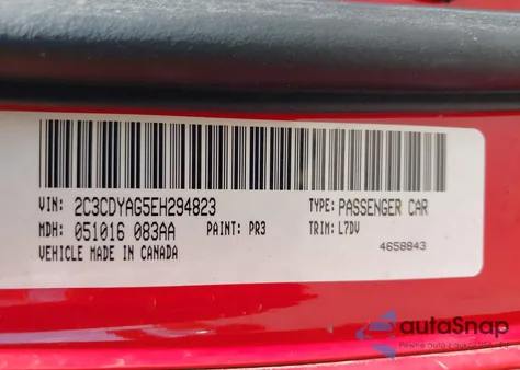 2014 Dodge Challenger Sxt from USA, damaged, VIN 2C3CDYAG5EH294823